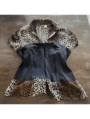 cheetah leopard corset tie back blouse